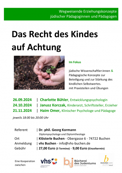 Janusz Korczak - Kinderarzt, Schriftsteller und Erzieher: Vortragsreihe