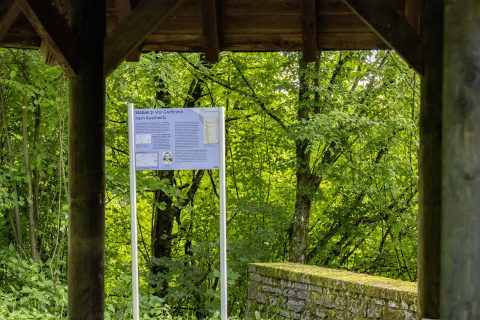 Station 7 des Maria-Zeitler-Pfads: Von Grafeneck nach Auschwitz