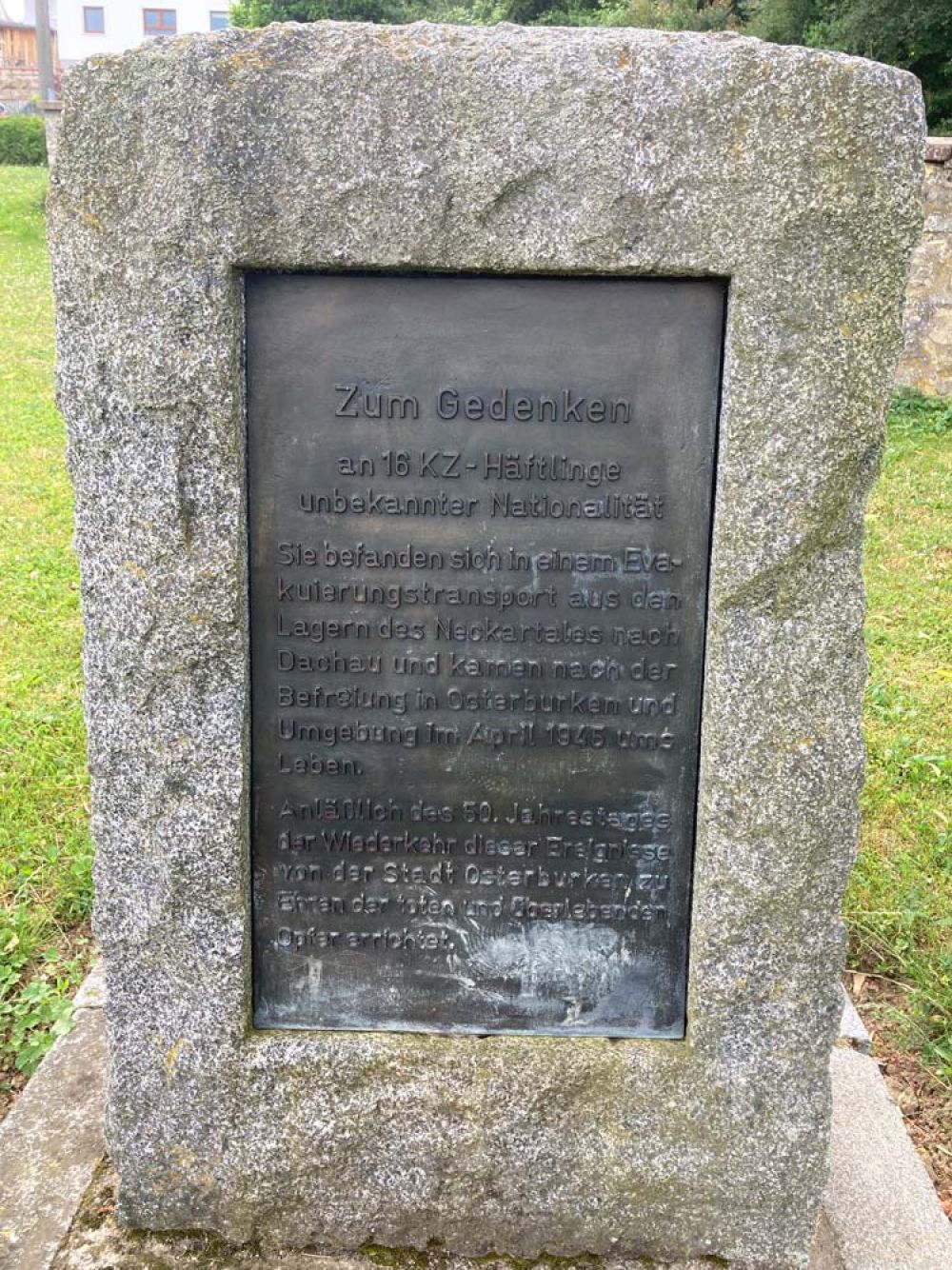 Gedenkstein im Bürgerpark Osterburken